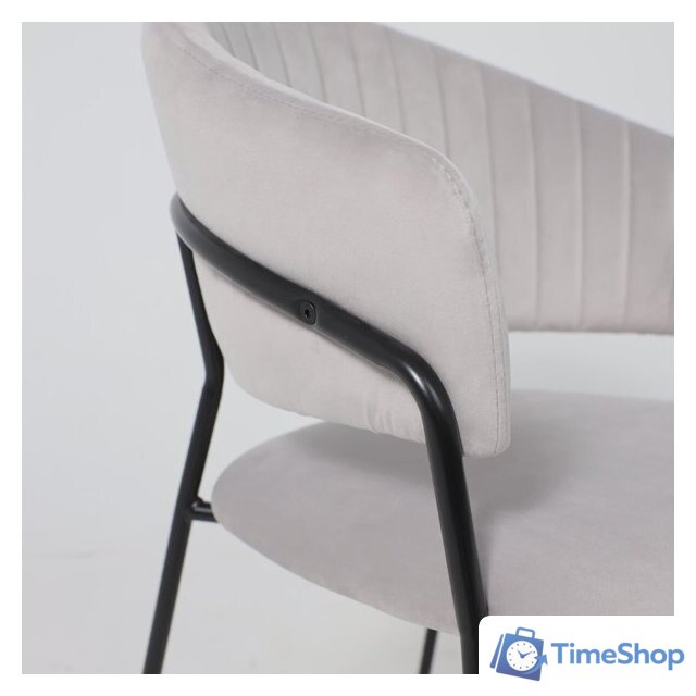 Стул с подлокотниками Алвест AV 433 (светло-серый бархат H-09/черный) - Изображение №12 — Интернет-магазин Time-Shop