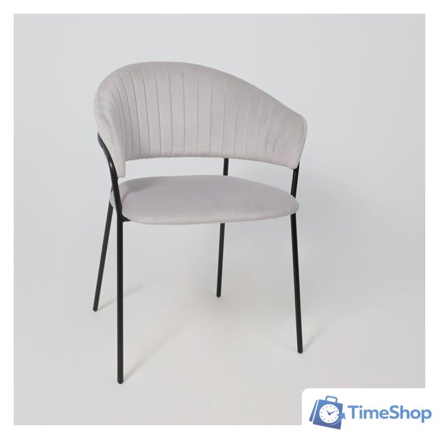 Стул с подлокотниками Алвест AV 433 (светло-серый бархат H-09/черный) - Изображение №16 — Интернет-магазин Time-Shop