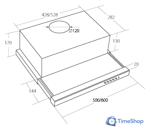 Кухонная вытяжка Akpo Light eco 60 WK-7 (черный) - Изображение №3 — Интернет-магазин Time-Shop