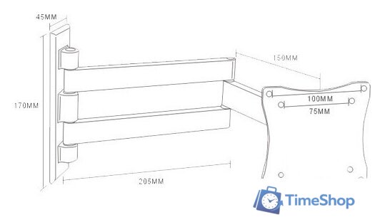 Кронштейн для телевизора Arm Media LCD-7101 (белый) - Изображение №2 — Интернет-магазин Time-Shop