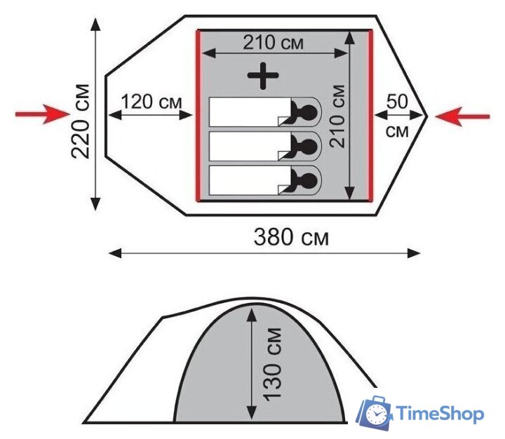 Треккинговая палатка Tramp Lite Camp 3 - Изображение №2 — Интернет-магазин Time-Shop