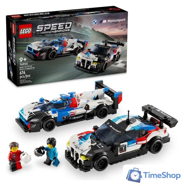Конструктор LEGO Speed Champions 76922 Гоночные автомобили BMW M4 GT3 и BMW M Hybrid V8 - Изображение №4 — Интернет-магазин Time-Shop