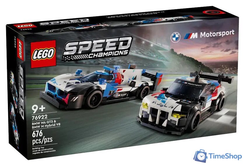 Конструктор LEGO Speed Champions 76922 Гоночные автомобили BMW M4 GT3 и BMW M Hybrid V8 - Изображение №1 — Интернет-магазин Time-Shop