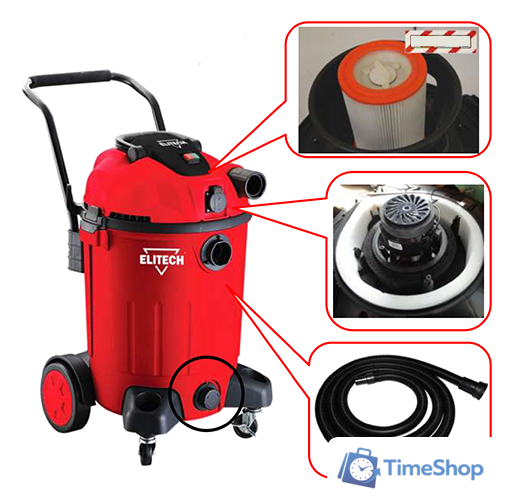 Пылесос ELITECH ПС 1260А - Изображение №2 — Интернет-магазин Time-Shop