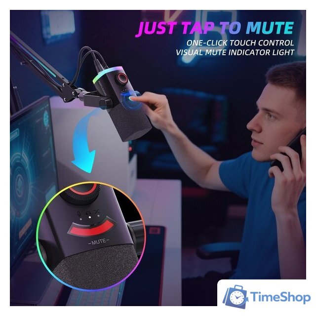 Проводной микрофон FIFINE AM8PROTW (белый) - Изображение №9 — Интернет-магазин Time-Shop