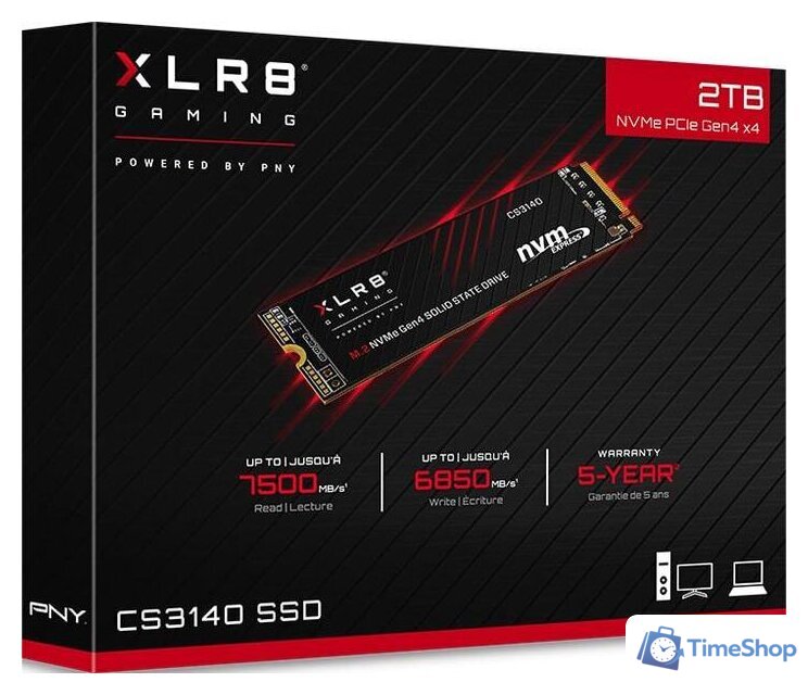 SSD PNY XLR8 CS3140 Heatsink 2TB M280CS3140-2TB-RB - Изображение №6 — Интернет-магазин Time-Shop