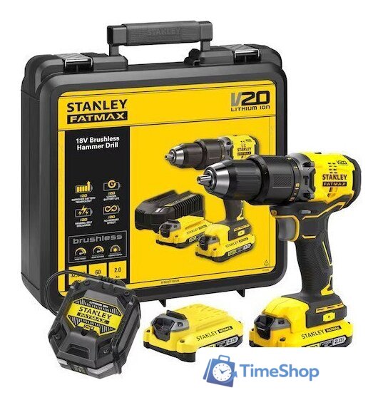Дрель-шуруповерт Stanley SFMCD715D2K (с 2-мя АКБ, кейс) - Изображение №1 — Интернет-магазин Time-Shop