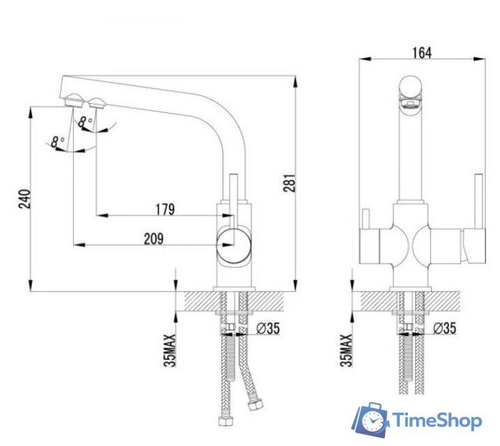 Смеситель Lemark Comfort LM3061PAN - Изображение №2 — Интернет-магазин Time-Shop