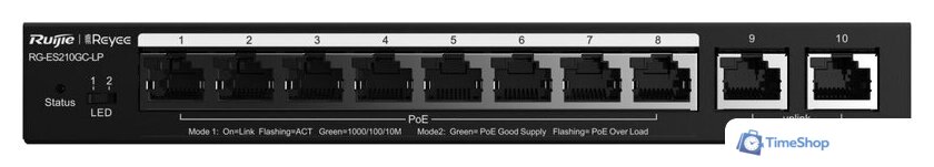 Настраиваемый коммутатор Ruijie Networks RG-ES210GC-LP - Изображение №5 — Интернет-магазин Time-Shop