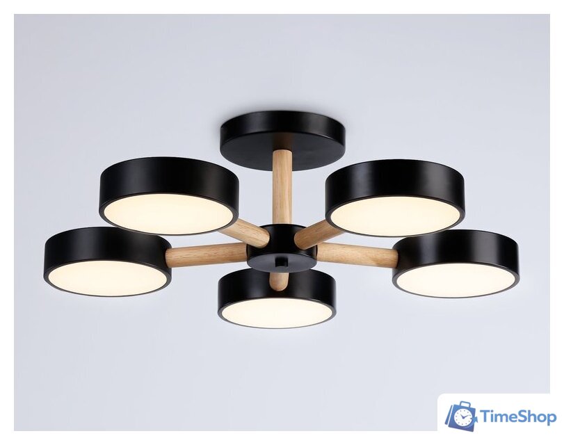 Припотолочная люстра Ambrella light FL4828/5 BK - Изображение №1 — Интернет-магазин Time-Shop