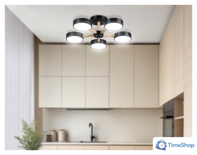 Припотолочная люстра Ambrella light FL4828/5 BK - Изображение №6 — Интернет-магазин Time-Shop