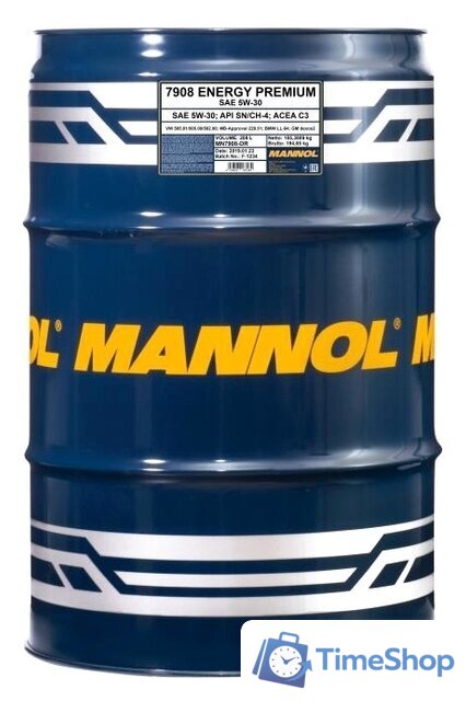 Моторное масло Mannol Energy Premium 5W-30 208л - Изображение №1 — Интернет-магазин Time-Shop