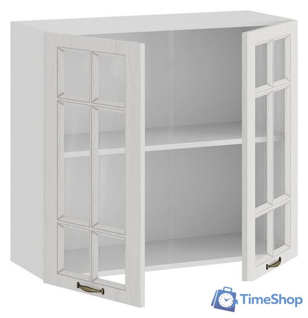 Шкаф навесной Трия Лина 1В8С (белый) - Изображение №2 — Интернет-магазин Time-Shop