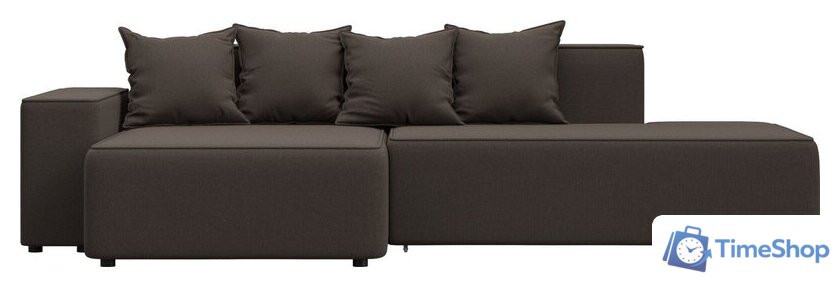 Угловой диван Лига диванов Лига-079 левый 129812L (рогожка амур 05 коричневый) - Изображение №1 — Интернет-магазин Time-Shop