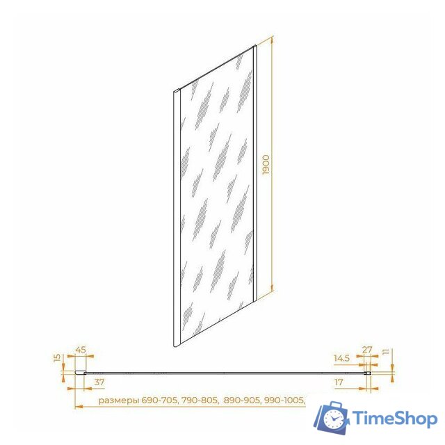Душевая стенка RGW Z-050-5 352205512-11 - Изображение №2 — Интернет-магазин Time-Shop