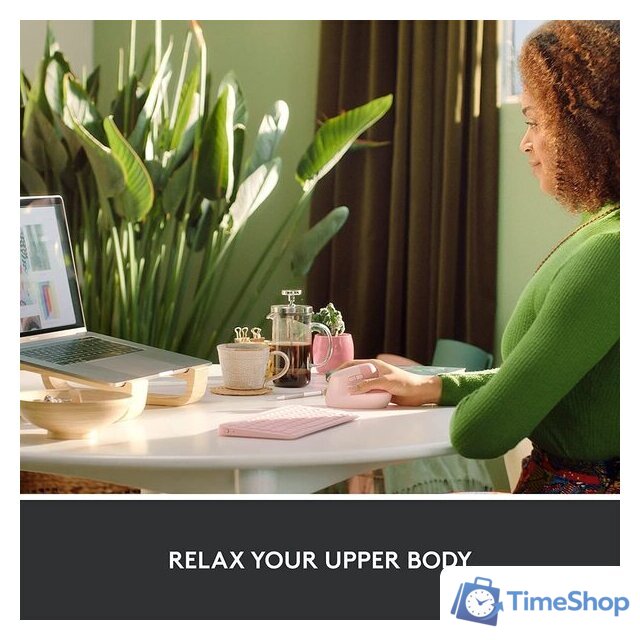 Вертикальная мышь Logitech Lift (розовый) - Изображение №4 — Интернет-магазин Time-Shop