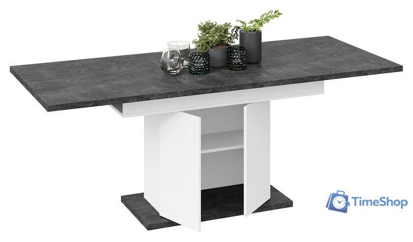 Кухонный стол Трия Детройт Тип 1 (белый/ателье темный) - Изображение №1 — Интернет-магазин Time-Shop