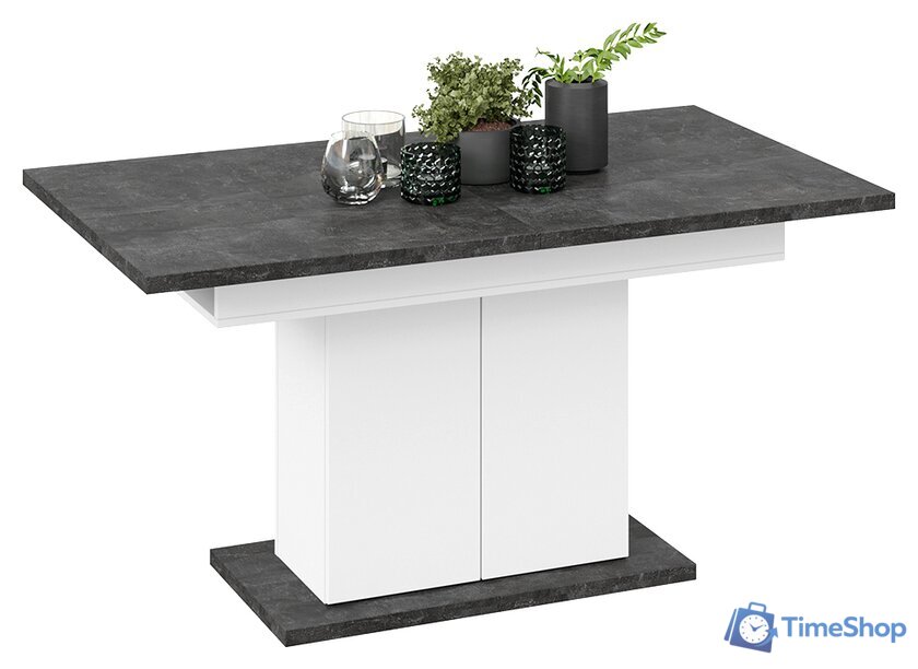 Кухонный стол Трия Детройт Тип 1 (белый/ателье темный) - Изображение №2 — Интернет-магазин Time-Shop