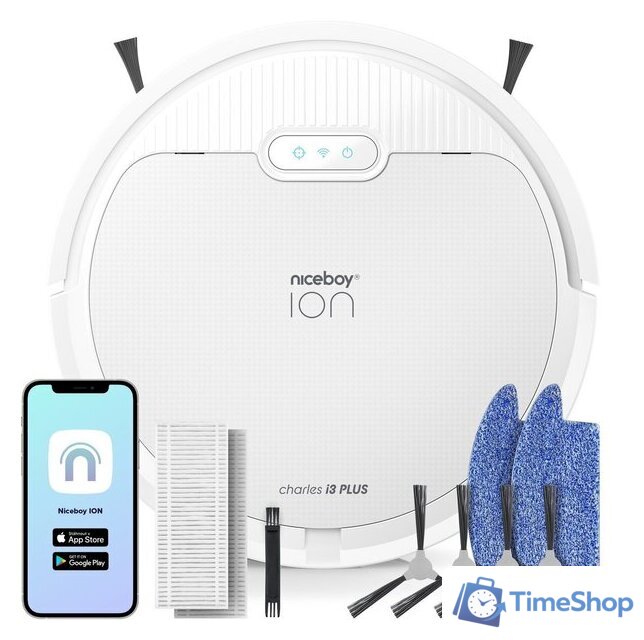 Робот-пылесос Niceboy ION Charles i3 Plus (белый) - Изображение №4 — Интернет-магазин Time-Shop