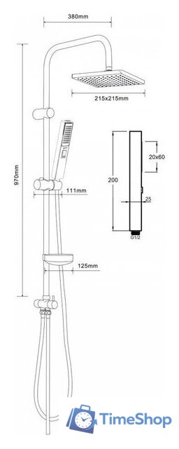 Душевая система  Agger Fresh S001cr - Изображение №6 — Интернет-магазин Time-Shop