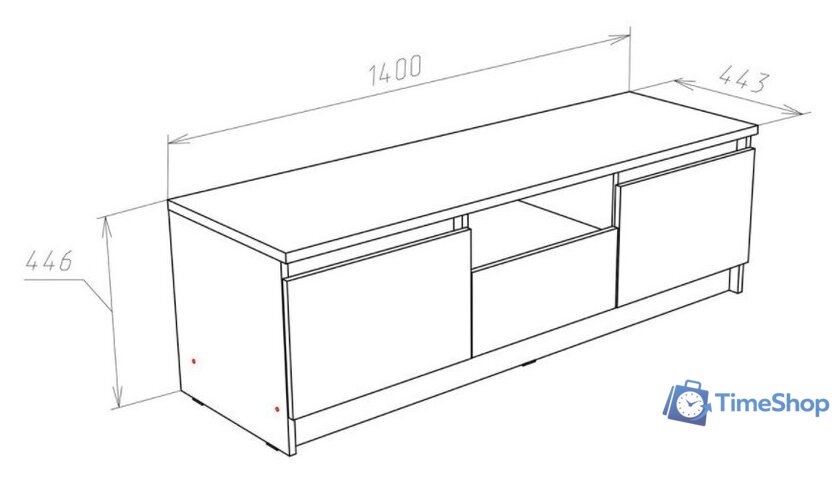 Тумба НК-Мебель Ларго 71160298 (белый) - Изображение №2 — Интернет-магазин Time-Shop