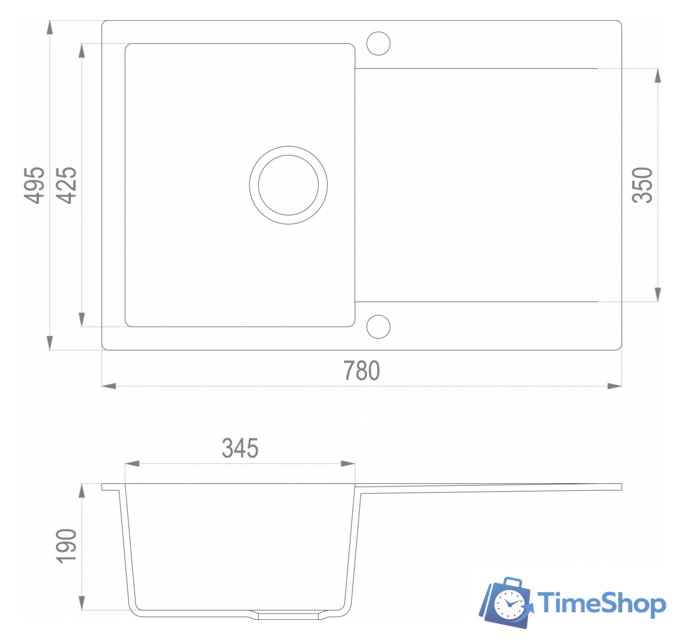 Кухонная мойка TEKA Clivo 45 B-TQ Алюминий [40148001] - Изображение №2 — Интернет-магазин Time-Shop