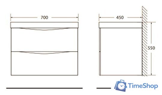  BelBagno Тумба под умывальник Marino-700-2C-SO-RN-P (cappuccino lucido) - Изображение №3 — Интернет-магазин Time-Shop