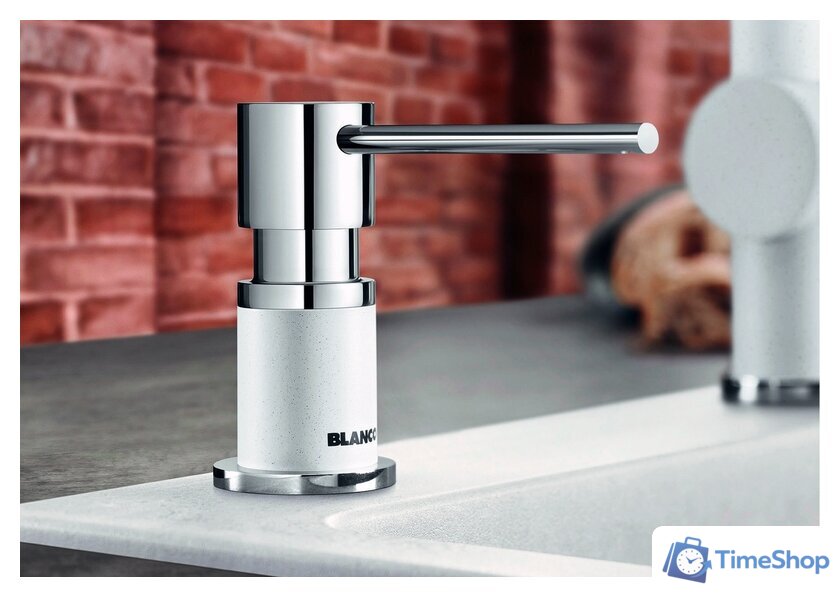 Дозатор для моющего средства Blanco Lato (хром/белый) - Изображение №2 — Интернет-магазин Time-Shop