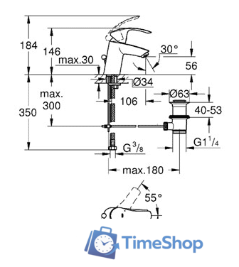 Смеситель Grohe Eurosmart 33265002 - Изображение №2 — Интернет-магазин Time-Shop