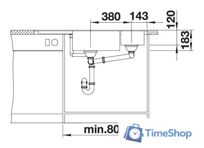 Кухонная мойка Blanco Delta II-F (темная скала) - Изображение №5 — Интернет-магазин Time-Shop
