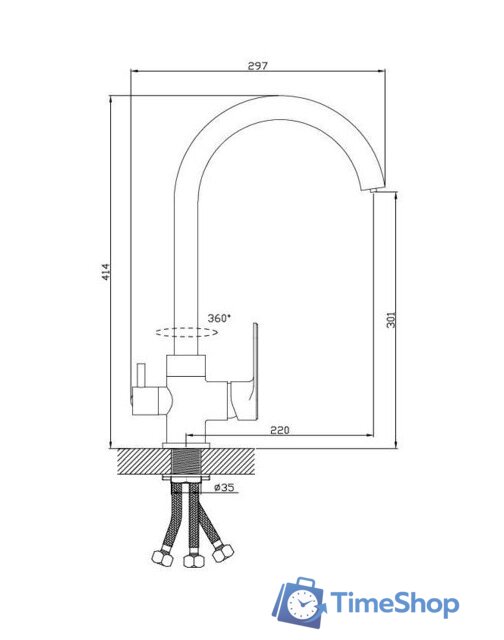 Смеситель Diadonna D86-446117BL - Изображение №2 — Интернет-магазин Time-Shop