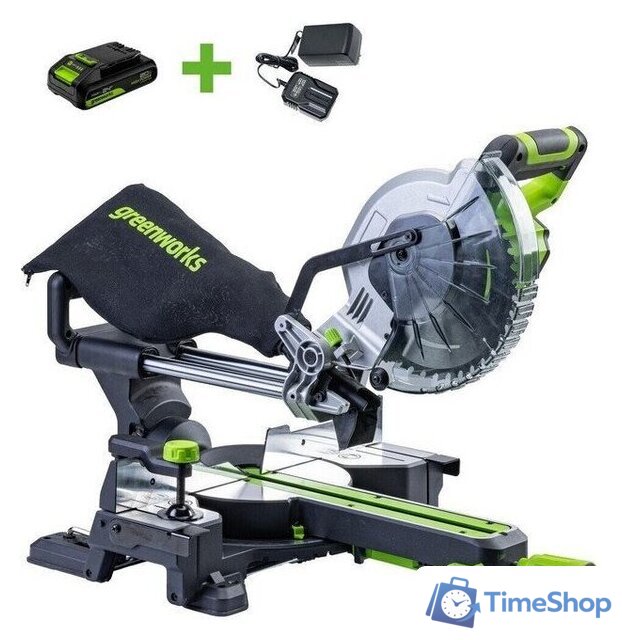 Торцовочная пила Greenworks GD24MS216 1501707UA (с 1-им АКБ) - Изображение №1 — Интернет-магазин Time-Shop