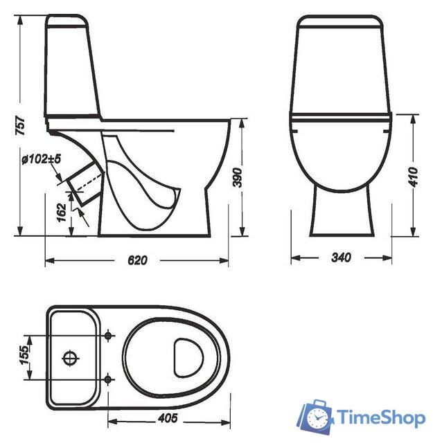 Унитаз напольный Sanita Luxe Max Comfort WC.CC/Max/2-DM/WHT.G/S1 (с сиденьем) - Изображение №7 — Интернет-магазин Time-Shop