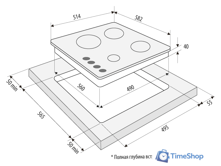 Варочная панель Krona Alma 60 BL - Изображение №3 — Интернет-магазин Time-Shop