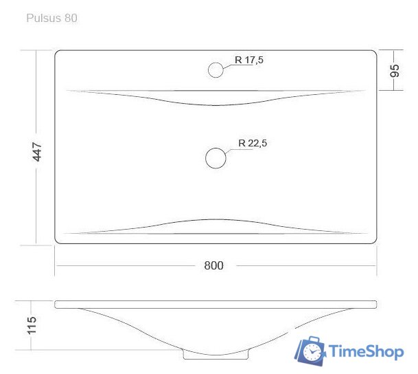 Умывальник Madera Pulsus 80 - Изображение №2 — Интернет-магазин Time-Shop
