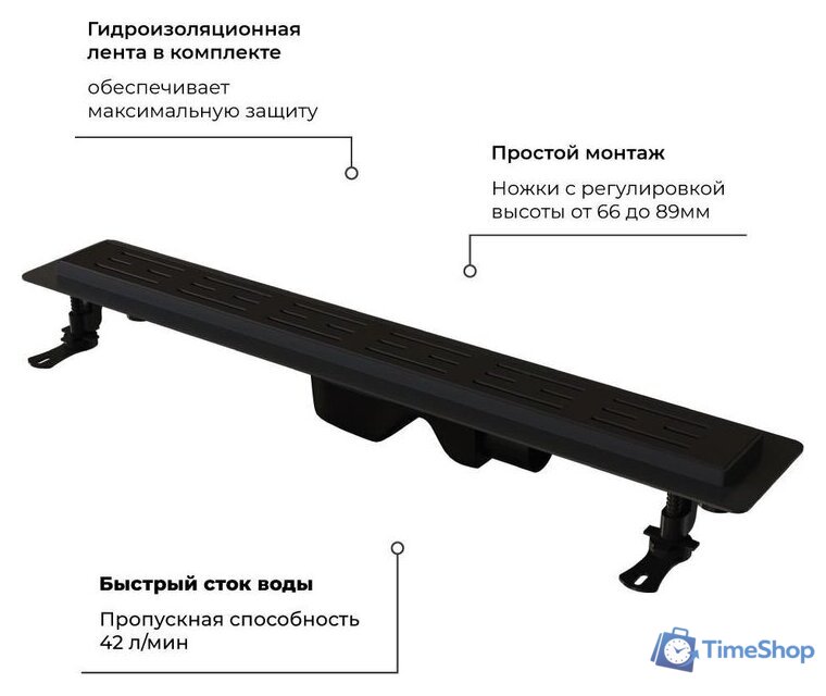 Трап/канал RGW Drain Leo-30 60213060-04 - Изображение №4 — Интернет-магазин Time-Shop