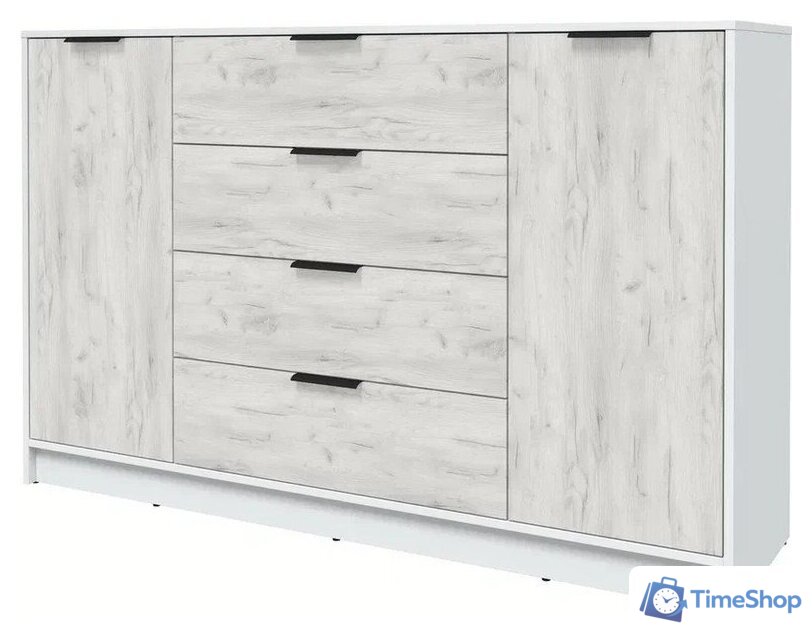 Тумба Интерлиния Концепт КТ-Т160 (дуб белый/белый платинум) - Изображение №1 — Интернет-магазин Time-Shop