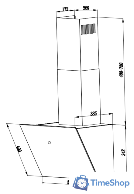 Кухонная вытяжка Weissgauff Tau 60 TC BL - Изображение №3 — Интернет-магазин Time-Shop
