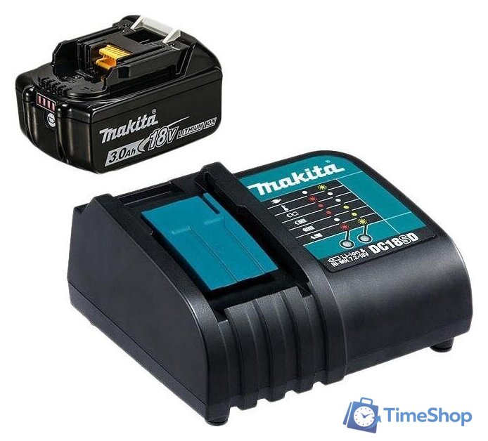 Аккумулятор с зарядным устройством Makita DC18SD + BL1830B (18В/3.0 Ah + 7.2-18В) - Изображение №1 — Интернет-магазин Time-Shop