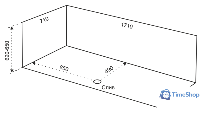 Ванна Eurolux Сибарис 170x70 - Изображение №4 — Интернет-магазин Time-Shop