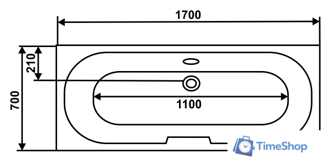 Ванна Eurolux Сибарис 170x70 - Изображение №3 — Интернет-магазин Time-Shop