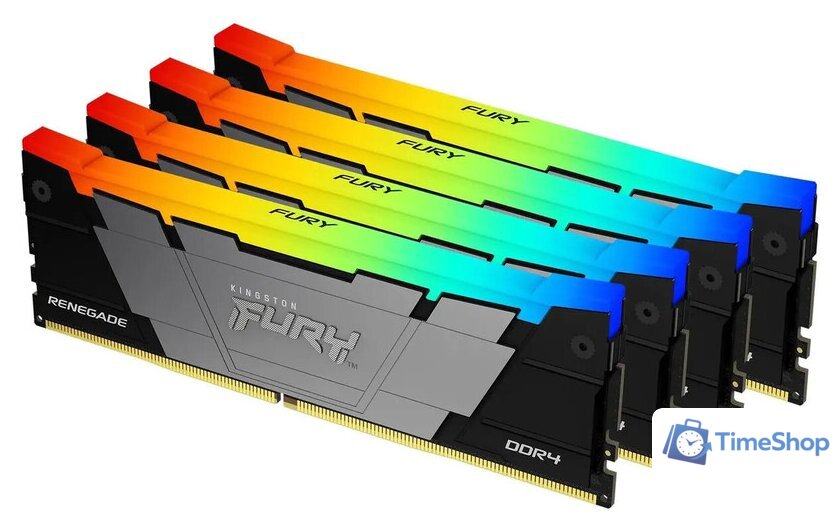 Оперативная память Kingston FURY Renegade RGB 4x8ГБ DDR4 3200 МГц KF432C16RB2AK4/32 - Изображение №1 — Интернет-магазин Time-Shop