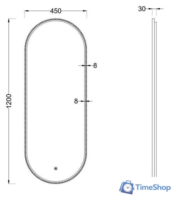 Roxen Зеркало Grown 510200-120B 45x120 - Изображение №7 — Интернет-магазин Time-Shop