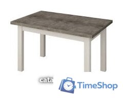 Кухонный стол Senira Кастусь 120-160x75 (бетон/белый) - Изображение №1 — Интернет-магазин Time-Shop