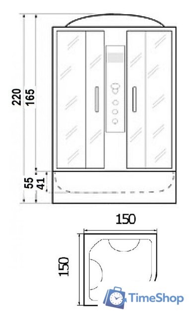 Душевая кабина River Temza 150/150/55 MT - Изображение №2 — Интернет-магазин Time-Shop