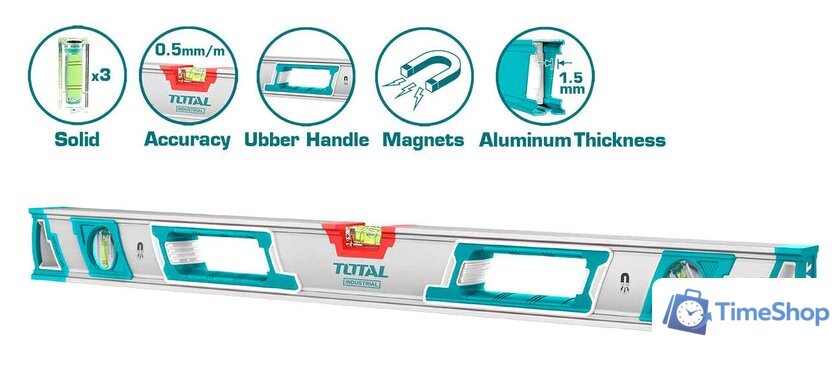 Уровень строительный Total TMT210086M - Изображение №3 — Интернет-магазин Time-Shop