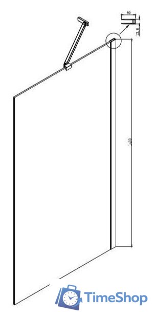 Стеклянная шторка для ванны Ambassador Bath Screens 16041103 80 - Изображение №5 — Интернет-магазин Time-Shop