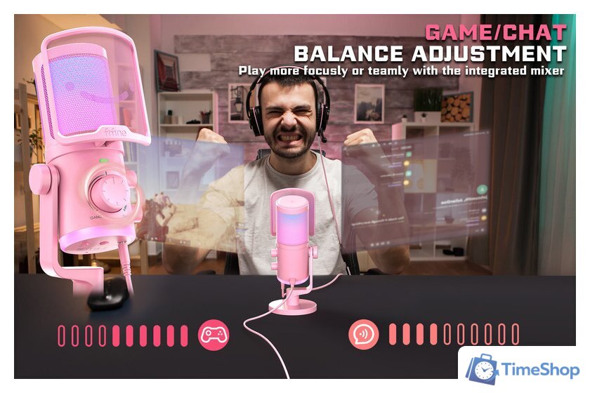 Проводной микрофон FIFINE AM6 (розовый) - Изображение №5 — Интернет-магазин Time-Shop