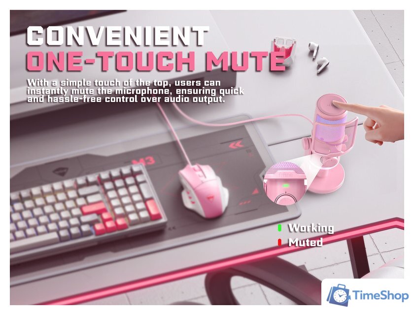 Проводной микрофон FIFINE AM6 (розовый) - Изображение №4 — Интернет-магазин Time-Shop