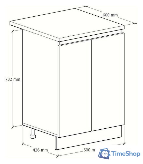 Шкаф напольный Артём-Мебель Мэри 600мм СН-114.230 (серый графит) - Изображение №4 — Интернет-магазин Time-Shop